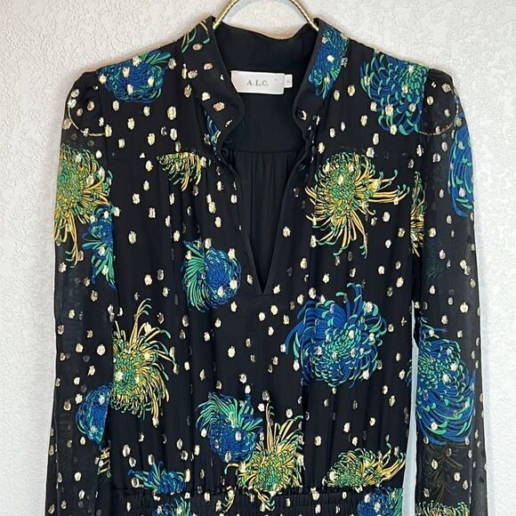 A.L.C. Reese Floral Georgette Dress - Picture 3 of 16